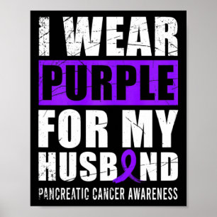 Kankerkrijger Paarse lint Pancreaskanker AWA Poster