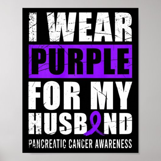 Kankerkrijger Paarse lint Pancreaskanker AWA Poster (Voorkant)