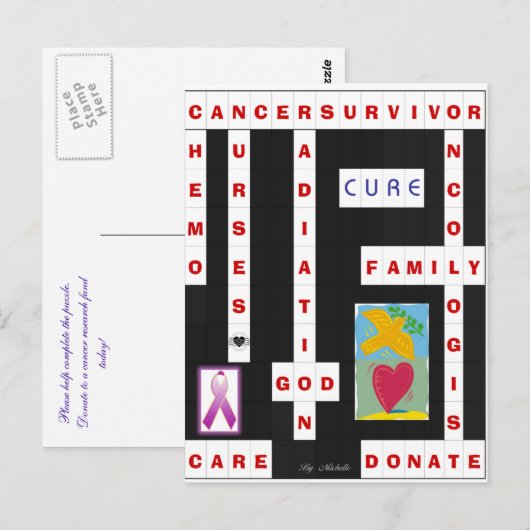 Kankerkruiswoord Briefkaart (Voorkant / Achterkant)