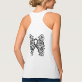 Kankerlint zwart met Butterfly Wings, Melanoma Tanktop (Achterkant)