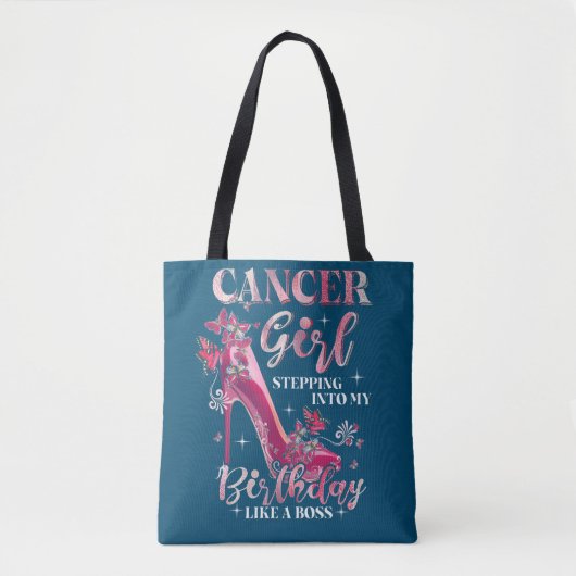 Kankermeisje dat mijn verjaardag binnensteekt als tote bag (Voorkant)