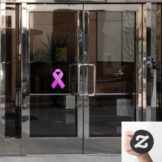 Kankerondersteunend lint-lint-lint raamsticker (Kantoordeur)