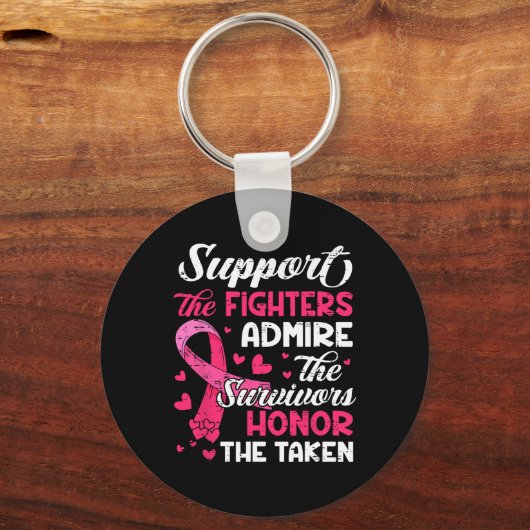 Kankerondersteuning Bewonder eer borstkanker Aware Sleutelhanger (Voorkant)