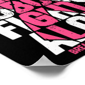 Kankerondersteuning Roze Familie Borstkanker Bewus Poster (Hoek)