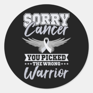 Kankeroorlogswereld Kanker Dag Cadeau Roze Lint  Ronde Sticker