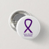 Kankeroveraardigheid Paarse Ribbon Pin Button (Voorkant /achterkant)