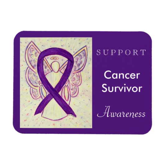 Kankeroveraardigheid Ribbon Angel Magnet Magneet (Horizontaal)