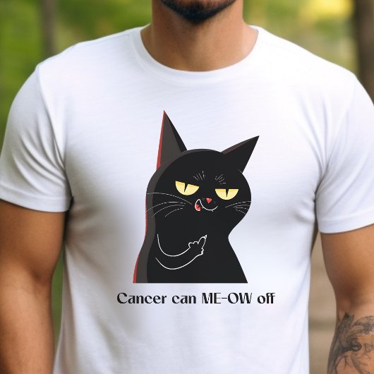 Kankeroverlevende Angry Cat Shirt, losgeslagen T-shirt