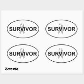 Kankeroverlevende euro ovale Sticker sticker (Vel)