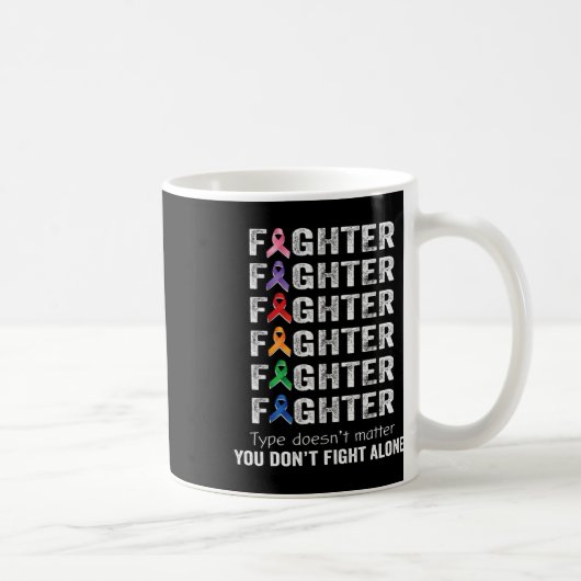 Kankeroverlevende Fighter bewustzijn Wereldkankerd Koffiemok (Rechts)