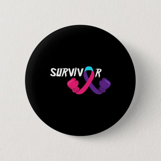 Kankeroverlevende ondersteunt bewustzijn van schil ronde button 5,7 cm (Voorkant)