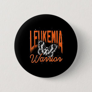 Kankeroverlevende Oranje Lint Vlinder Leukemie Bew Ronde Button 5,7 Cm