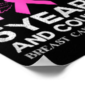 Kankeroverlevende T-shirt 5 jaar kankervrij roze R Poster (Hoek)