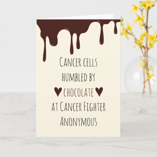 Kankerpatiënt Grappig, Chocolade Kankerbestrijder Kaart (Gele Bloem)