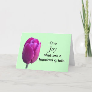 Kankerpatiënt Joy Tulip Flower Een Chinees spreekw Kaart