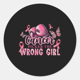 Kankerplukker Het Verkeerde Meisje Roze Bokshandsc Ronde Sticker
