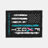Kankerstrijder Amerikaanse vlag Fleece Deken (Voorkant (Horizontaal))
