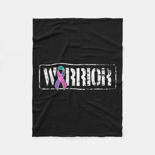 Kankerstrijder - Bewustzijnslint in militaire stij Fleece Deken (Voorkant)