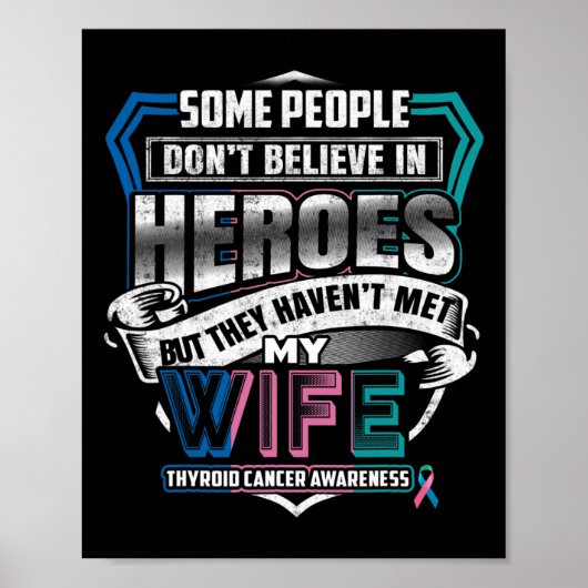 Kankerstrijder Ik Draag blauw roze Blauwgroen voor Poster (Voorkant)