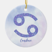  kankerstrologie Aangepast Paars kerstfeest Keramisch Ornament (Voorkant)
