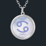 kankerstrologie Gepersonaliseerd Paars Zilver Vergulden Ketting<br><div class="desc">Dit ,  gepersonaliseerde paarse en lavendere ketting van de Kanker kenmerkt uw astrologische teken van de Zodiac in een mooie glans zoals de constellaties. Pas dit schattige geschenk met jouw naam in prachtig krullend manuscript voor iemand met een late verjaardag van Juni of vroege van Juli aan.</div>