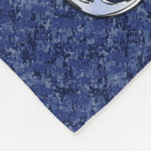 Kankerteken op Navy Blue Digital Camouflage Fleece Deken (Hoek)