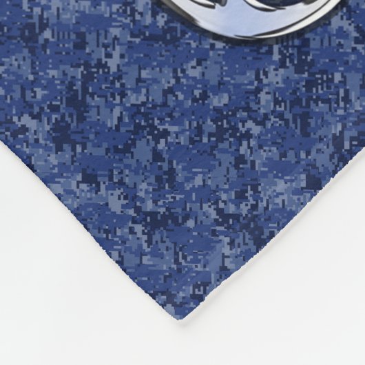 Kankerteken op Navy Blue Digital Camouflage Fleece Deken (Hoek)