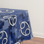 Kankerteken op Navy Blue Digital Camouflage Tafelkleed (Voorbeeld)