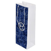 Kankerteken op Navy Blue Digital Camouflage Wijn Cadeautas (Voorkant Gekanteld)