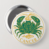 Kankerteken van de dierenriem op een ronde button 4,0 cm (Voorkant /achterkant)