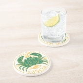 Kankerteken van de dierenriem op een zandsteen onderzetter (Zijkant)