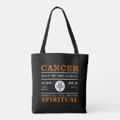 Kankerteken van de diersoort, astrologisch tote bag (Achterkant)