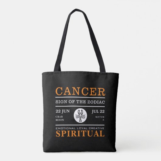 Kankerteken van de diersoort, astrologisch tote bag (Achterkant)