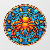 Kankerteken van de Zodiac Faux Glas in lood Cling Raamsticker (Vel)