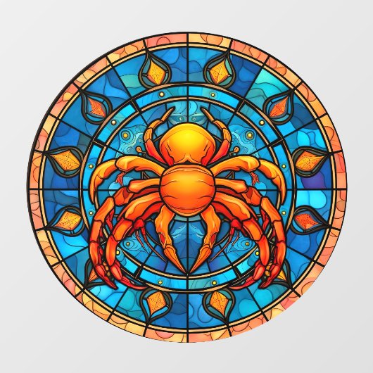 Kankerteken van de Zodiac Faux Glas in lood Cling Raamsticker (Vel)