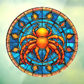 Kankerteken van de Zodiac Faux Glas in lood Cling Raamsticker (Vel 3)
