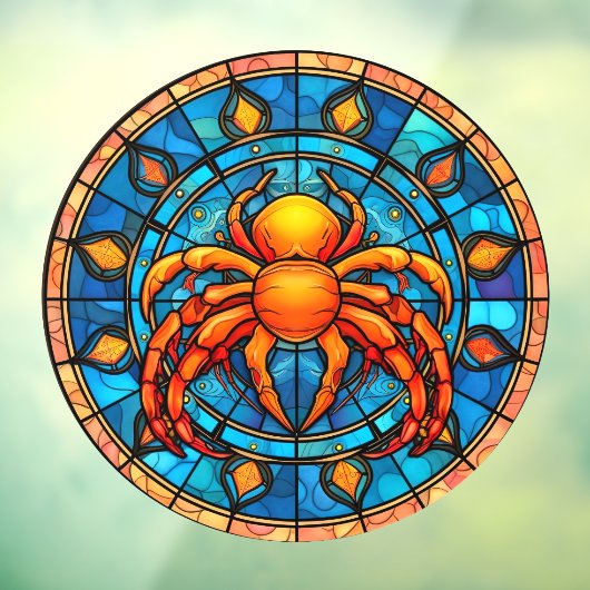Kankerteken van de Zodiac Faux Glas in lood Cling Raamsticker (Vel 3)
