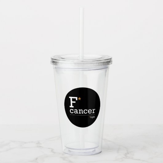 kankertumbler bestrijden acryl drinkbeker (Voorkant)