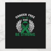 Kankervrij leven en sterk zijn wijn etiket (Enkel label)