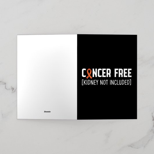 Kankervrij [Nieren niet inbegrepen] Folie Wenskaart (Buiten Laag)
