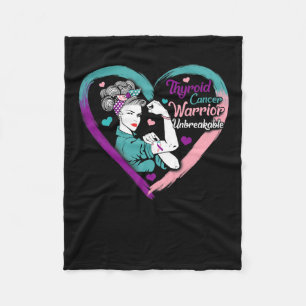 Kankervrouw Warrior Paarse Roze Ribbon Awareness Fleece Deken