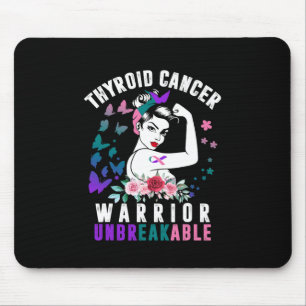 Kankervrouw Warrior Paarse Roze Ribbon Awareness Muismat