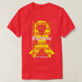 Kankerziekte bij Sarcoma Survivor Yellow Ribbon Gi T-shirt (Design voorkant)