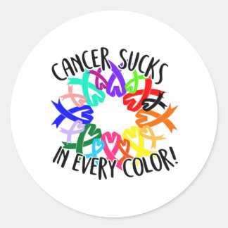 Kankerziekte lost in elke kleur op ronde sticker