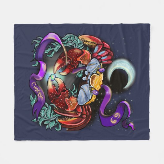 Kankerzodiaal teken fleece deken (Voorkant (Horizontaal))