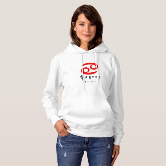 Kankerzodiaal teken hoodie (Voorkant volledig)