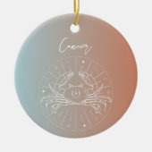 Kankerzodiale horoscoopsignaalverloop keramisch ornament (Voorkant)