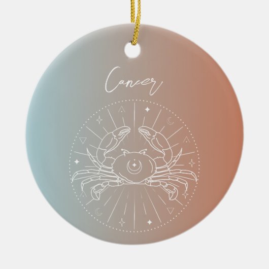 Kankerzodiale horoscoopsignaalverloop keramisch ornament (Voorkant)