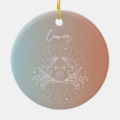 Kankerzodiale horoscoopsignaalverloop keramisch ornament (Achterkant)