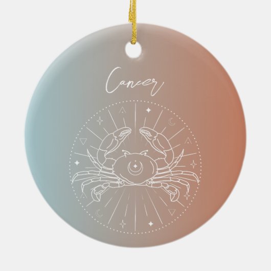 Kankerzodiale horoscoopsignaalverloop keramisch ornament (Achterkant)